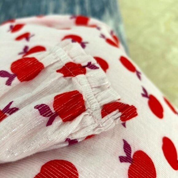 Crewcuts Apple Print Long sleeve Peasant Dress Size 8 - Picture 2 of 6